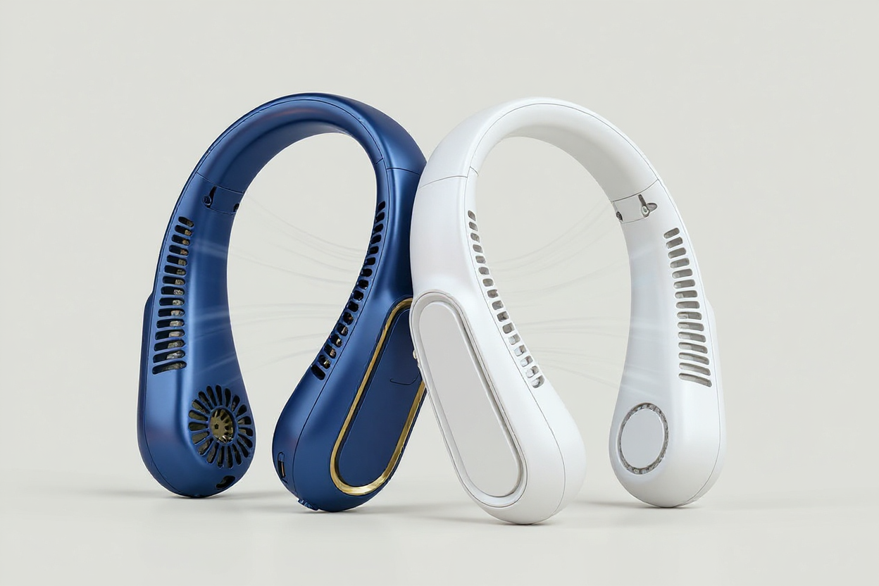 Ventilateur de cou sans pales — Rechargeable USB • Silencieux • 360°