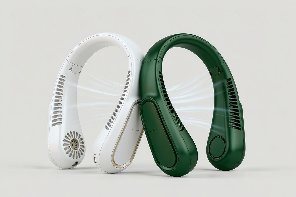 Ventilateur de cou sans pales — Rechargeable USB • Silencieux • 360°