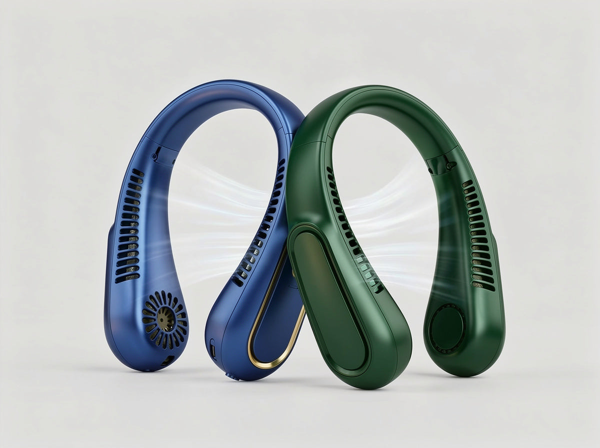 Ventilateur de cou sans pales — Rechargeable USB • Silencieux • 360°