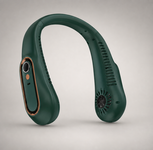 Ventilateur de cou sans pales — Rechargeable USB • Silencieux • 360°