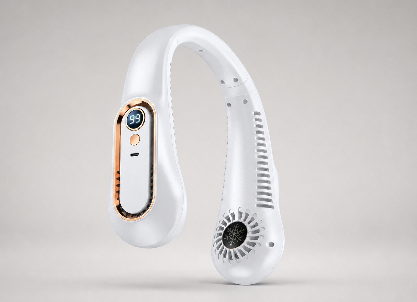 Ventilateur de cou sans pales — Rechargeable USB • Silencieux • 360°